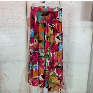 NWT True Destinations Drawstring Colorful Maxi Skirt Women's Size Medium